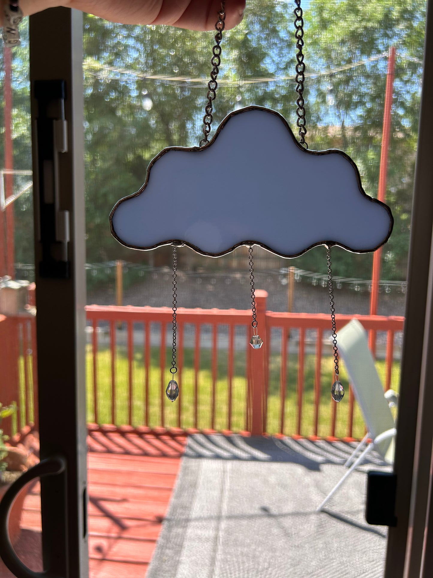 Stained Glass Rain Cloud in Periwinkle