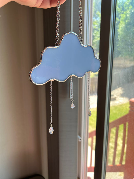 Stained Glass Rain Cloud in Periwinkle
