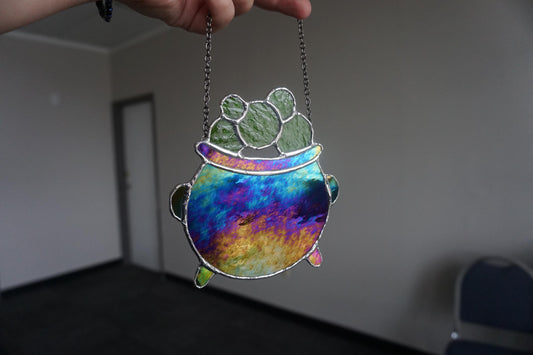Bubbling Cauldron Stained Glass Sun Catcher