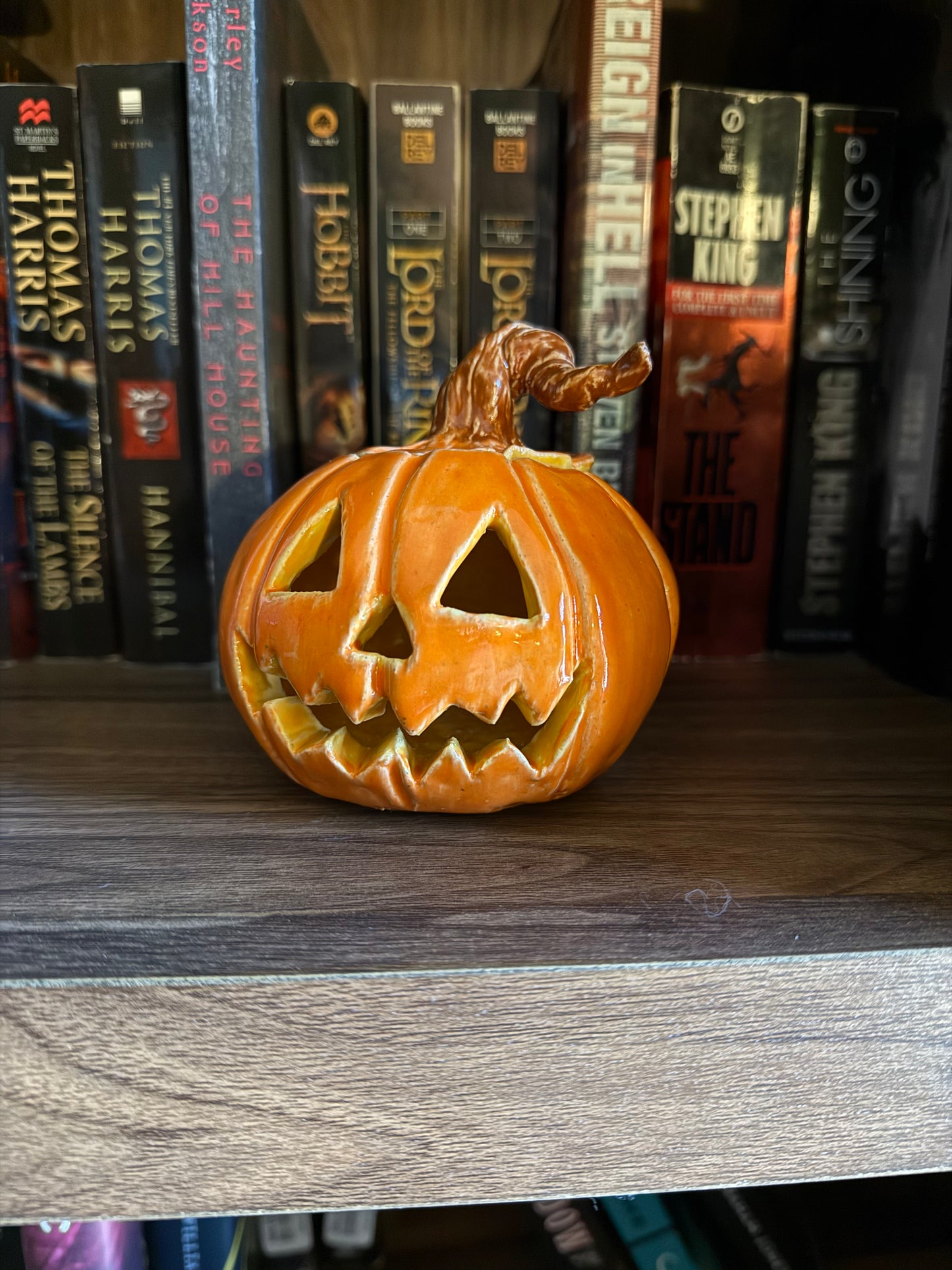Ceramic Jack-o-Lantern Small Candle Holder