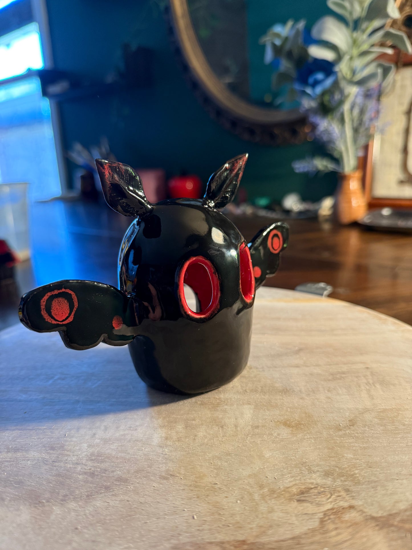 Mothman Ceramic Tea Light or Incense Holder