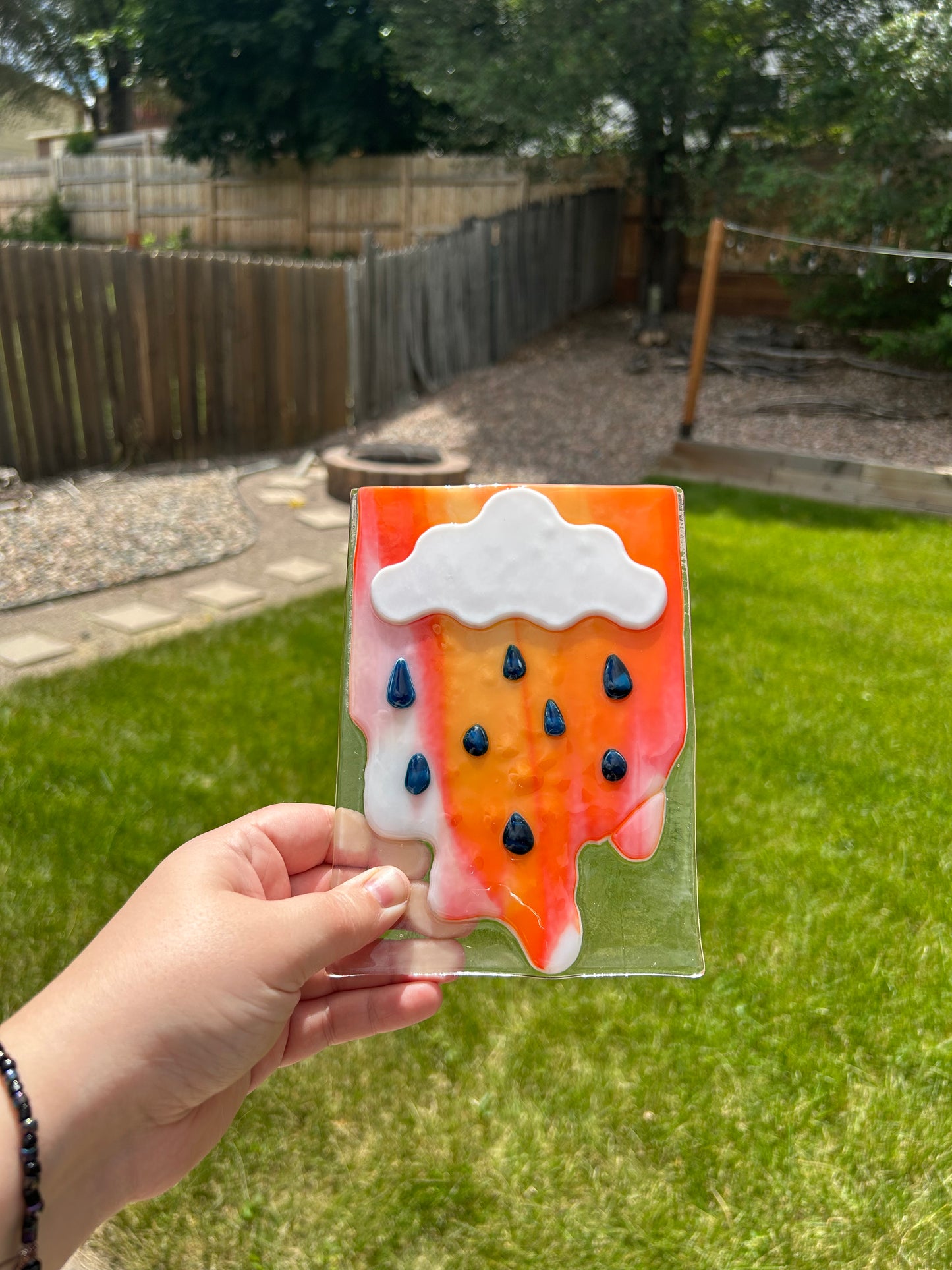 Fused Glass Portrait "Devil's Rain 1"