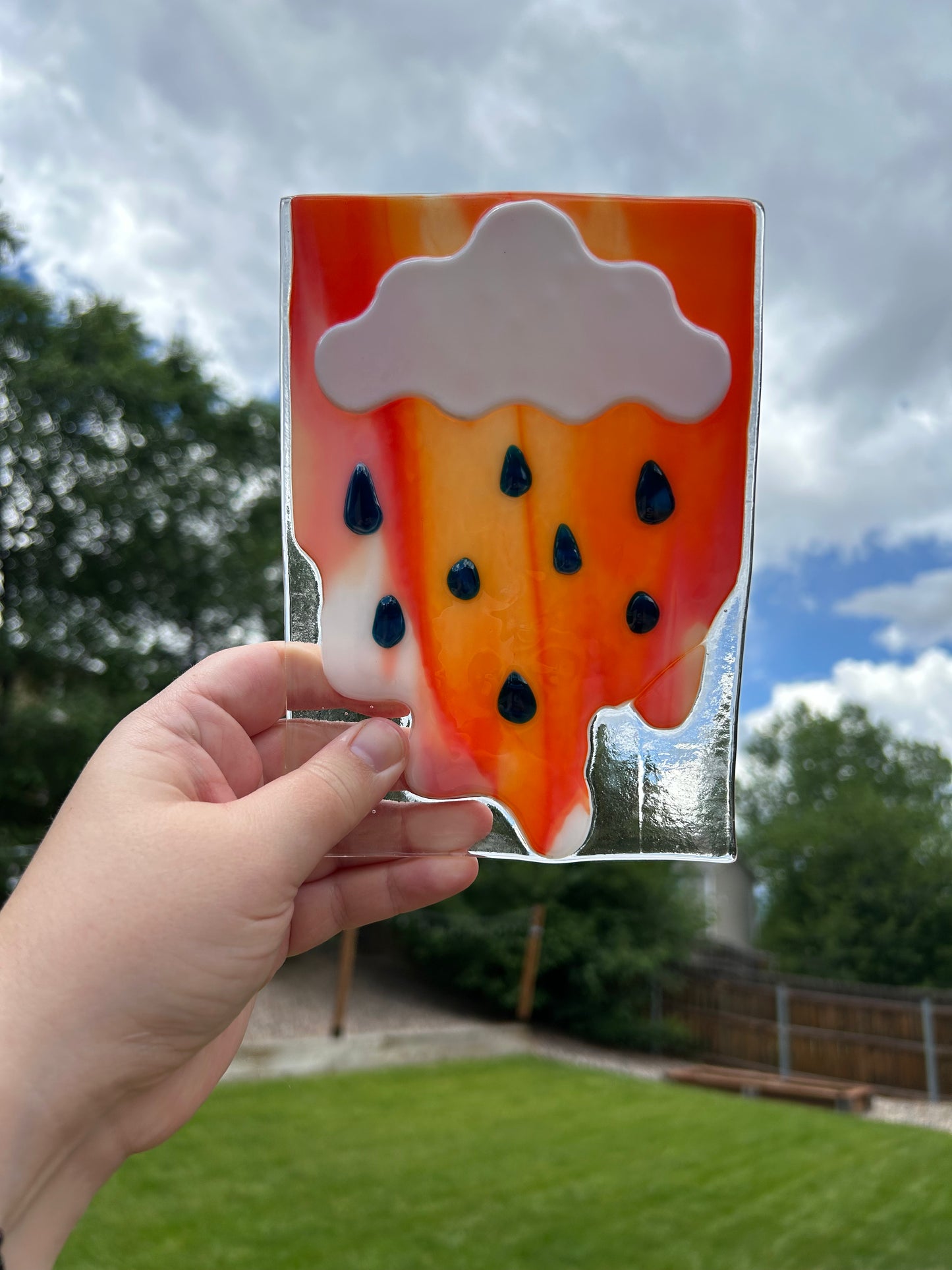 Fused Glass Portrait "Devil's Rain 1"