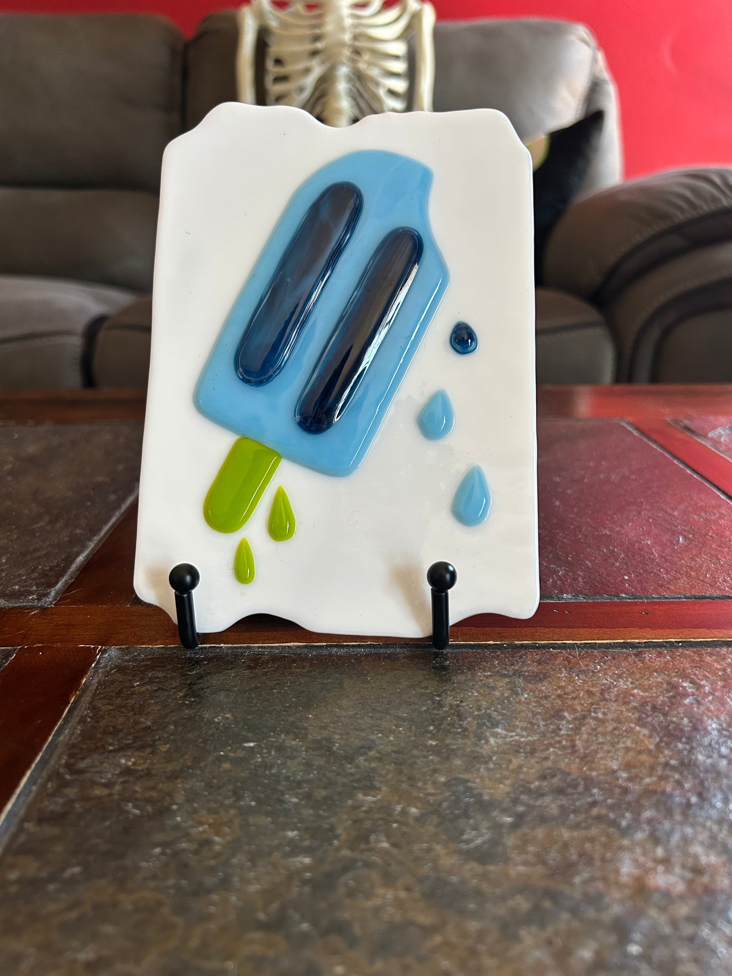Melting Popsicle Fused Glass Portrait