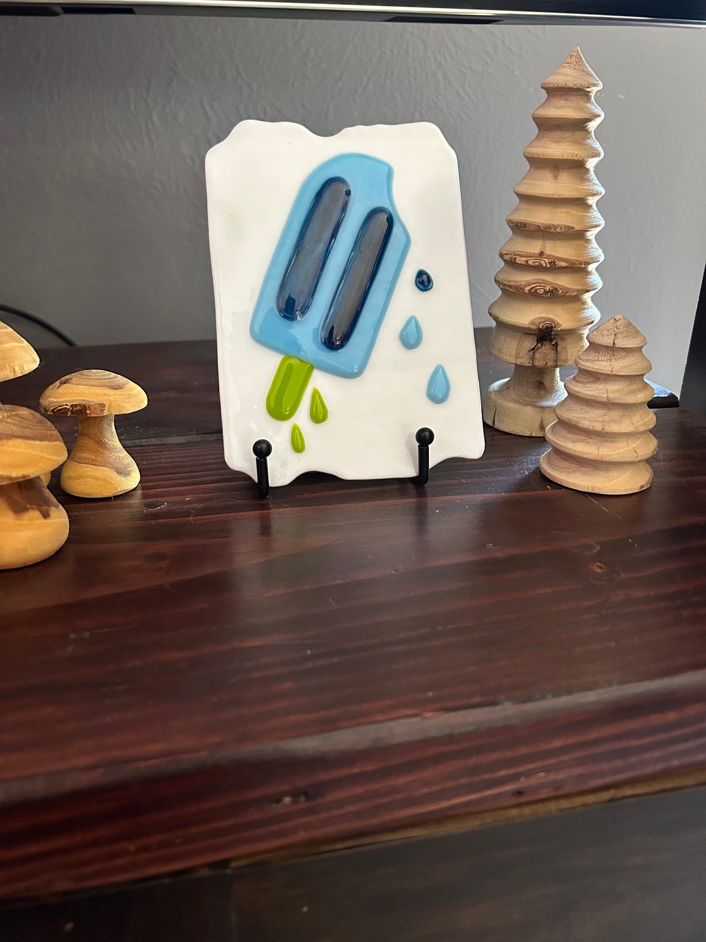 Melting Popsicle Fused Glass Portrait