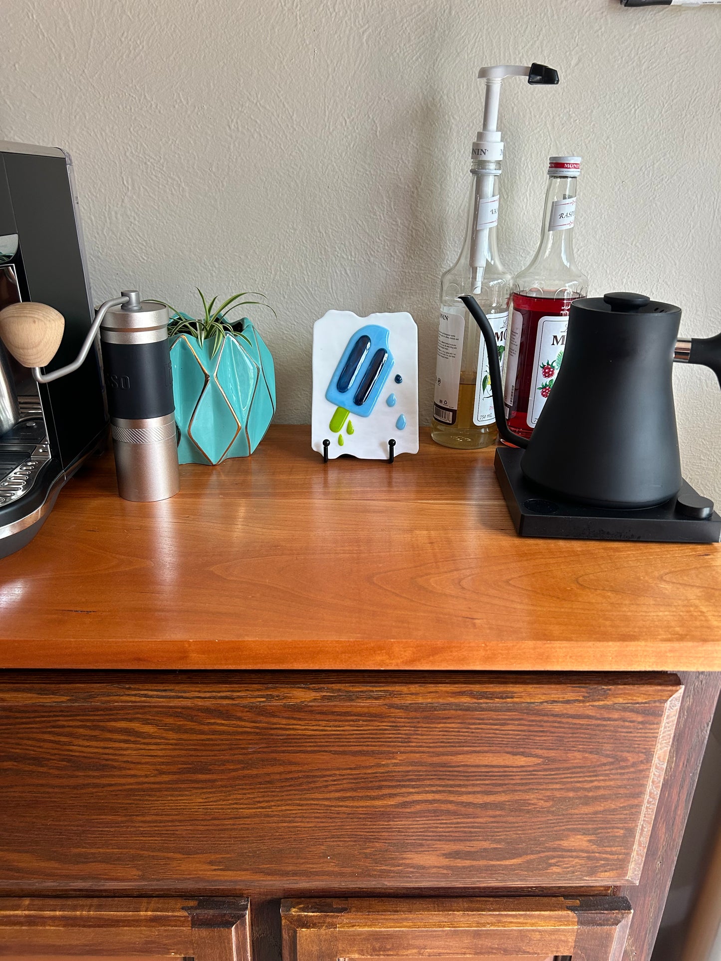 Melting Popsicle Fused Glass Portrait