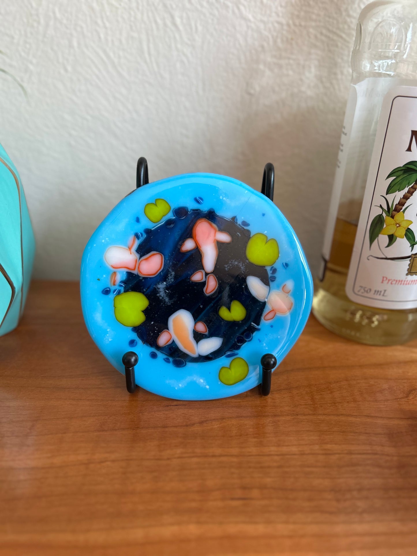 Fused Glass Koi Fish Pond Portrait