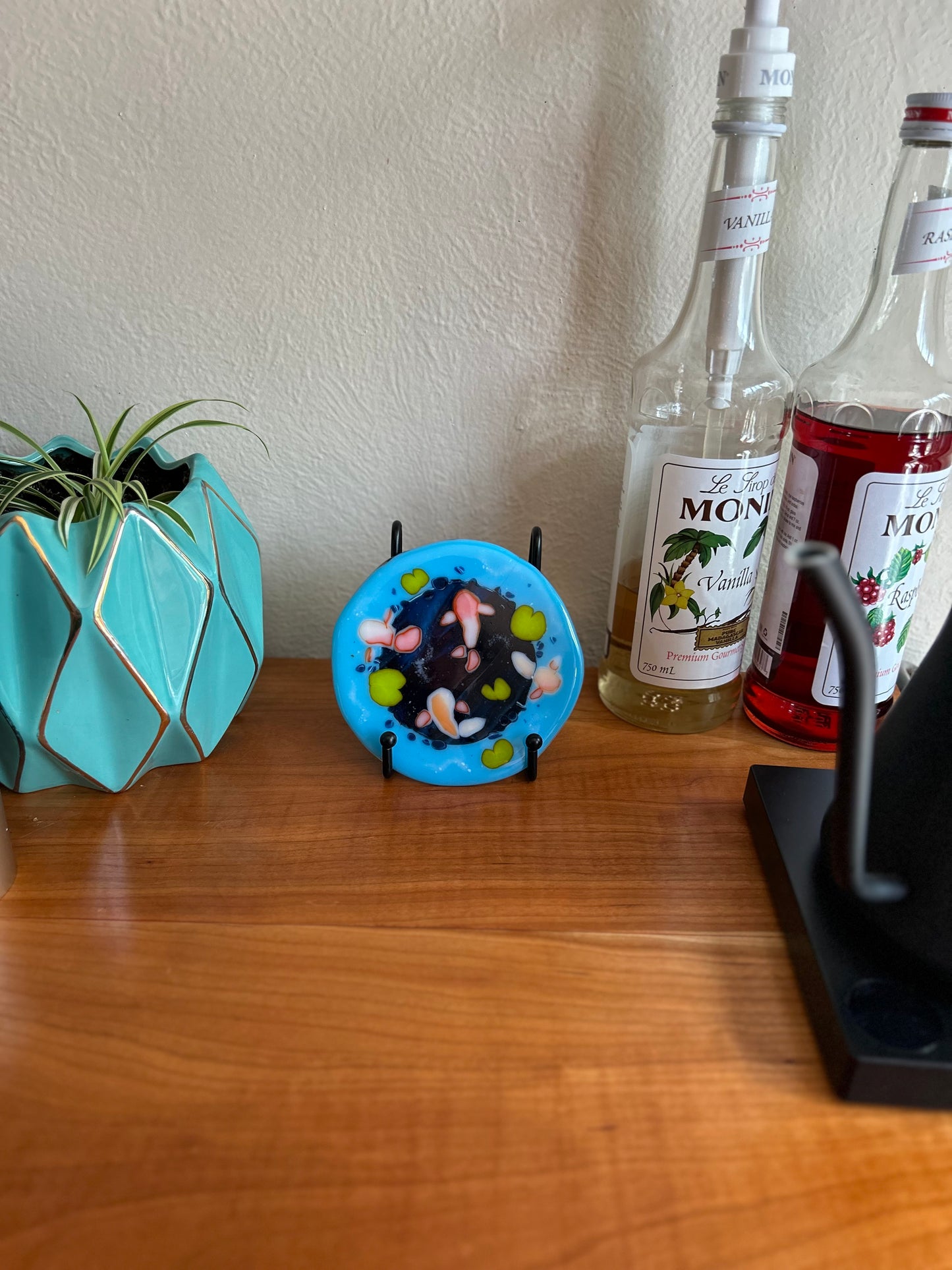 Fused Glass Koi Fish Pond Portrait