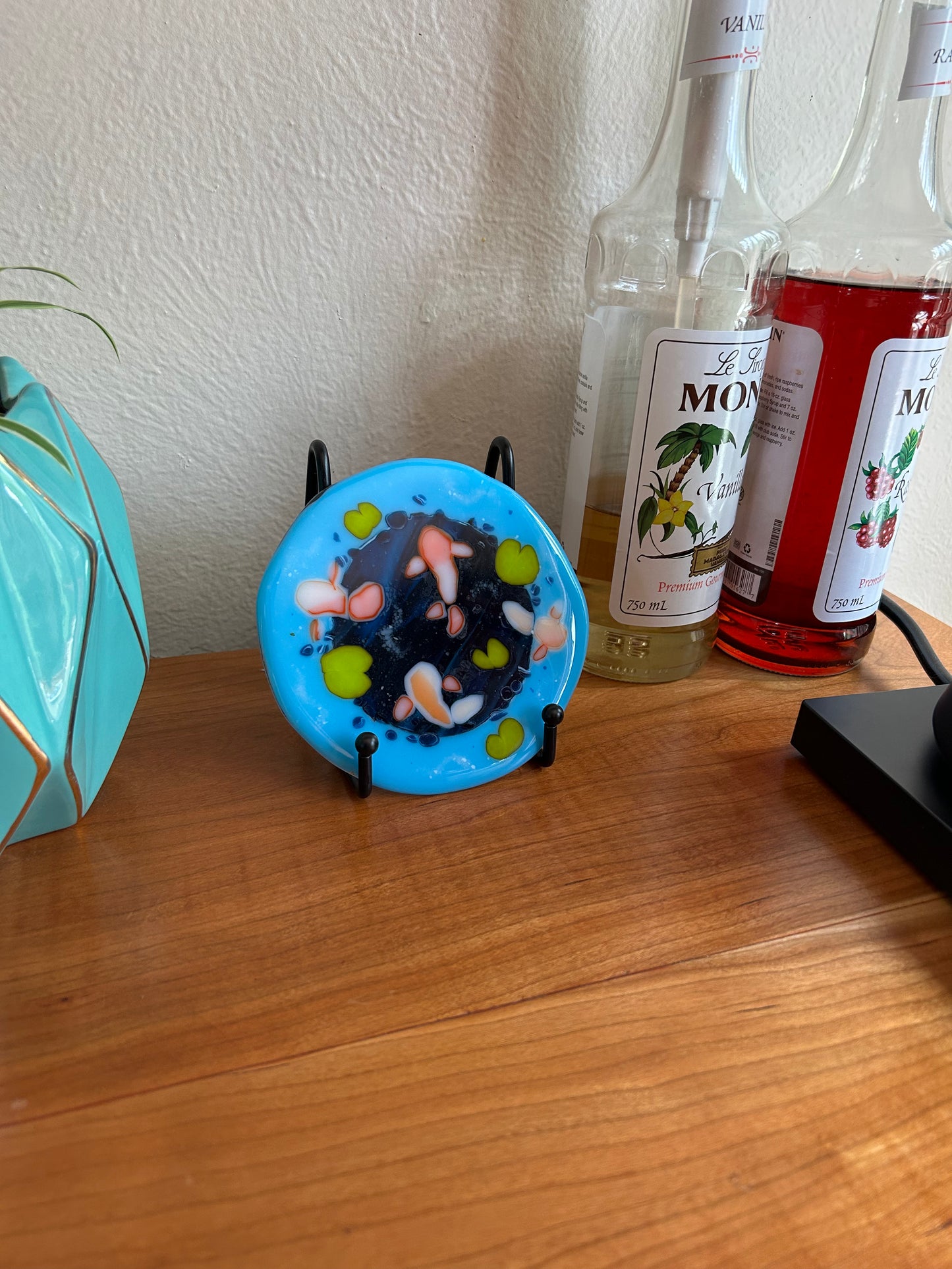 Fused Glass Koi Fish Pond Portrait