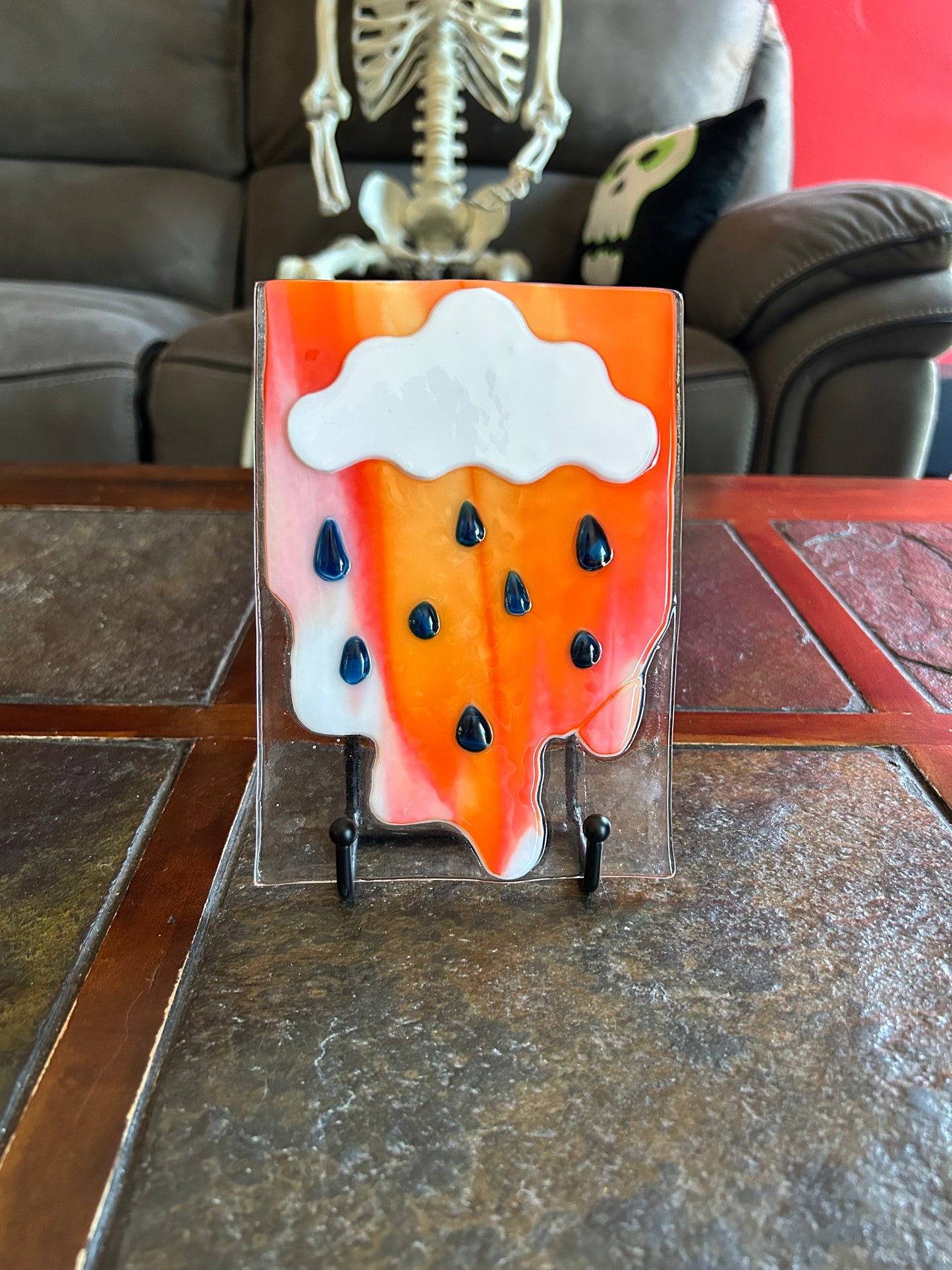 Fused Glass Portrait "Devil's Rain 1"