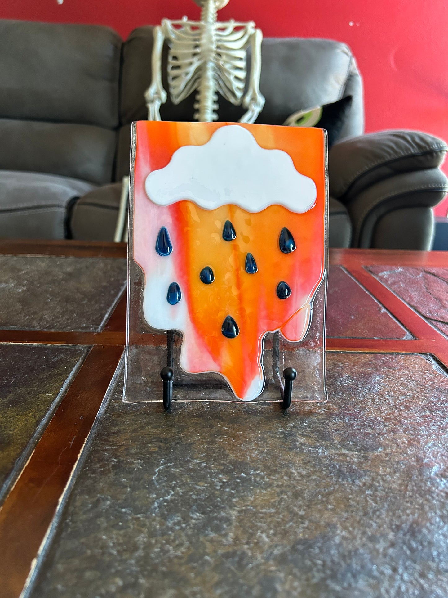 Fused Glass Portrait "Devil's Rain 1"