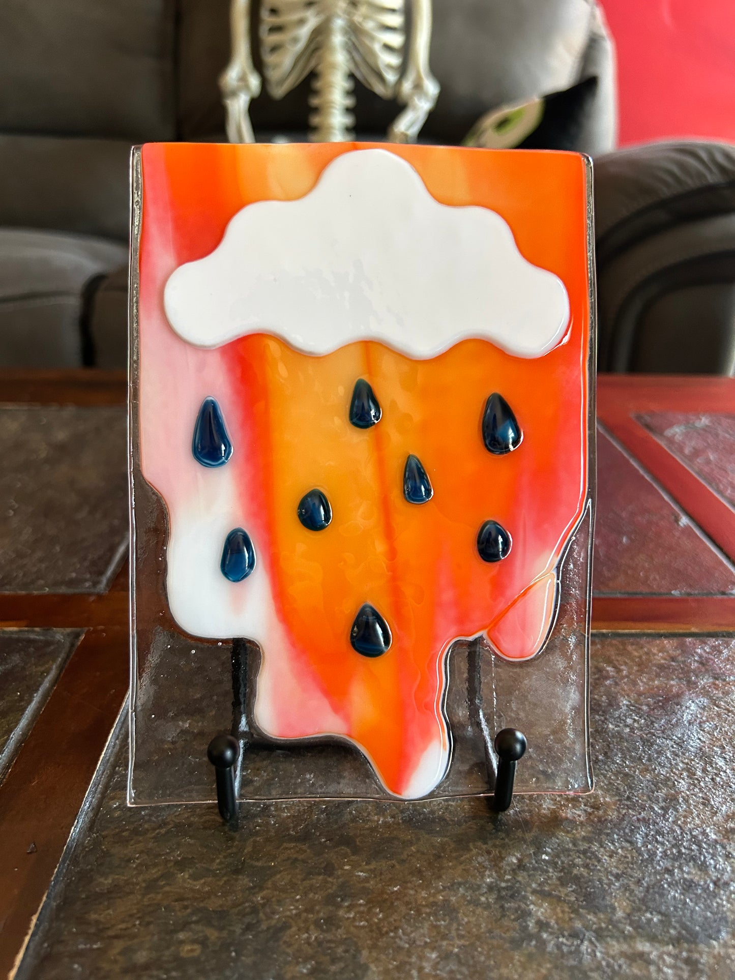 Fused Glass Portrait "Devil's Rain 1"
