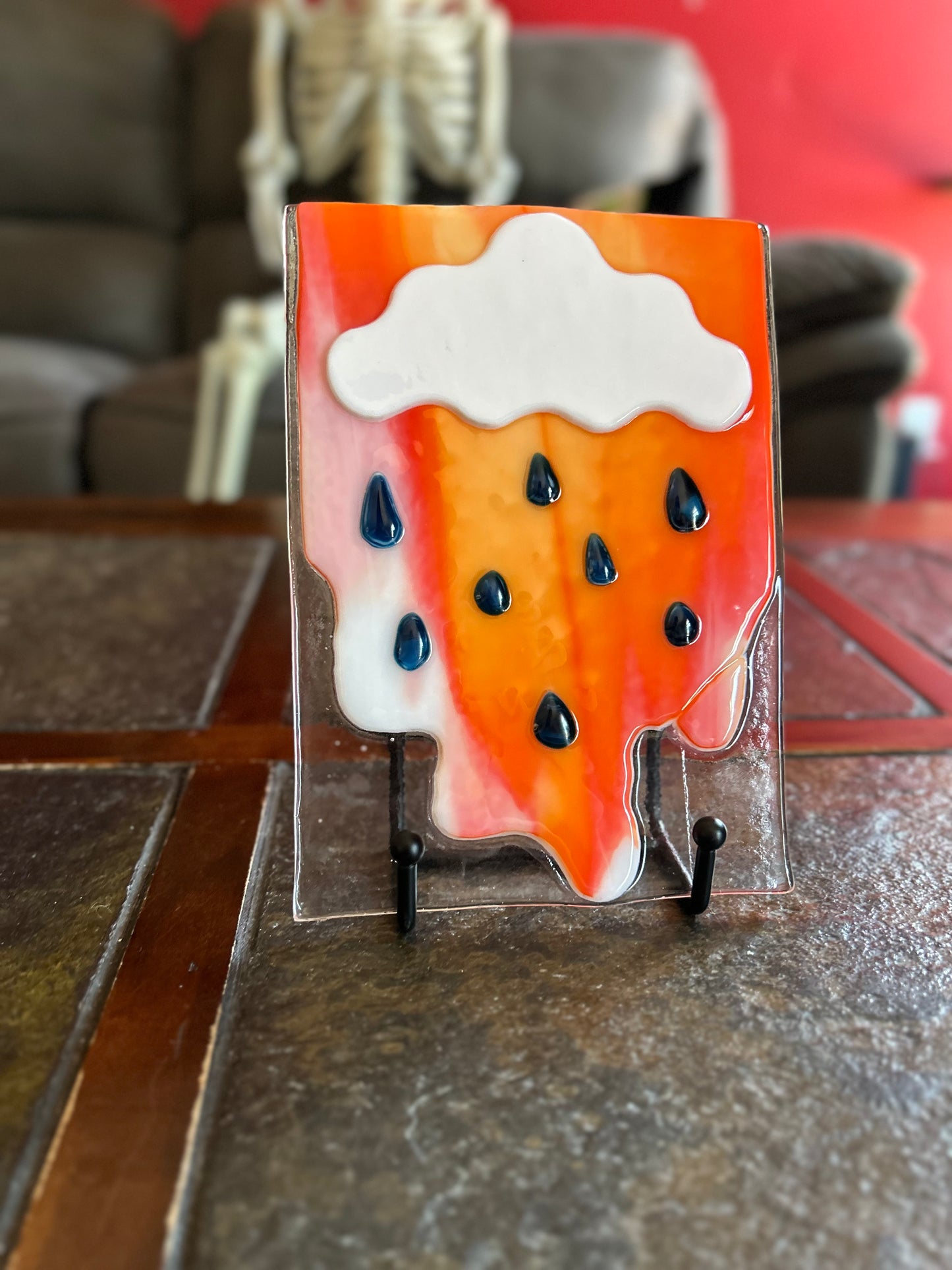 Fused Glass Portrait "Devil's Rain 1"