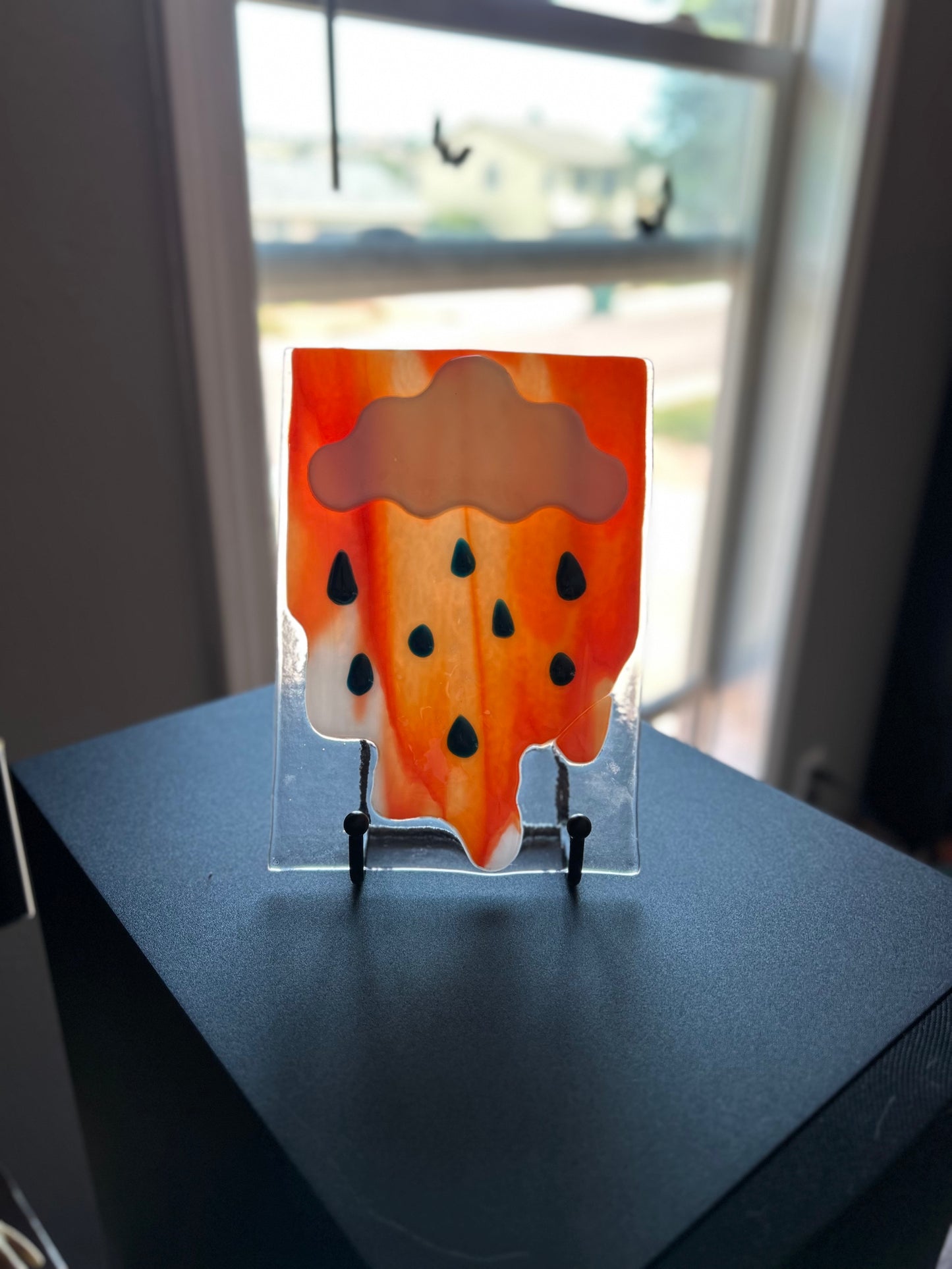 Fused Glass Portrait "Devil's Rain 1"