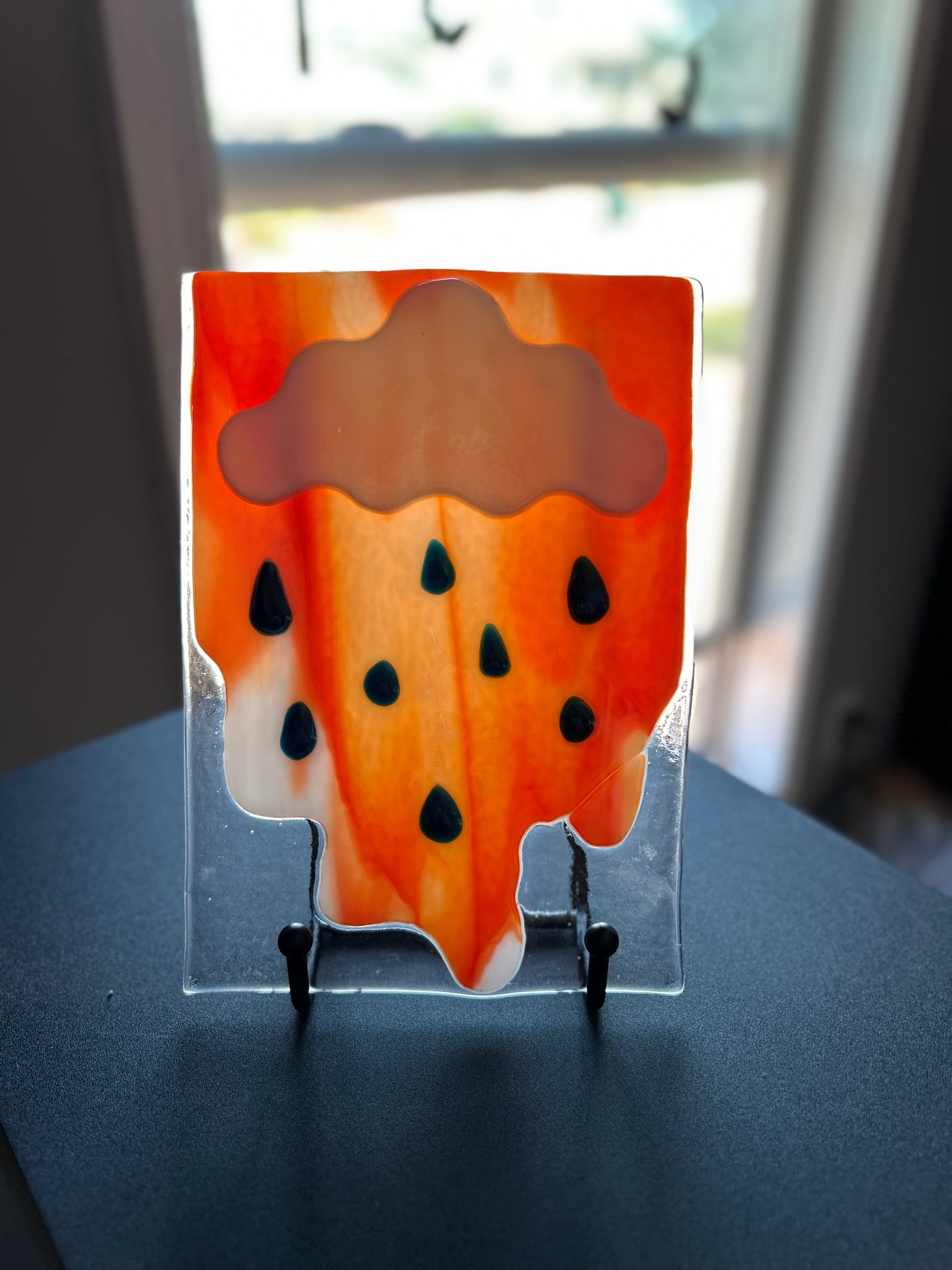 Fused Glass Portrait "Devil's Rain 1"