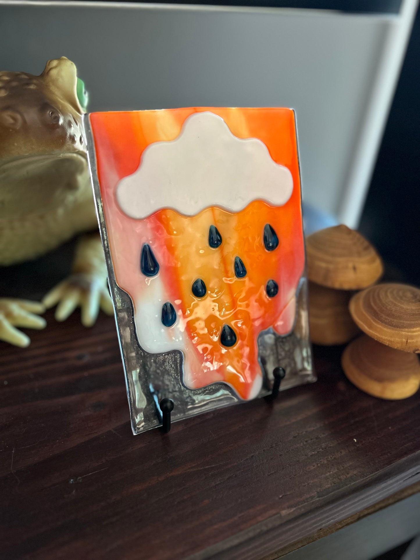 Fused Glass Portrait "Devil's Rain 1"