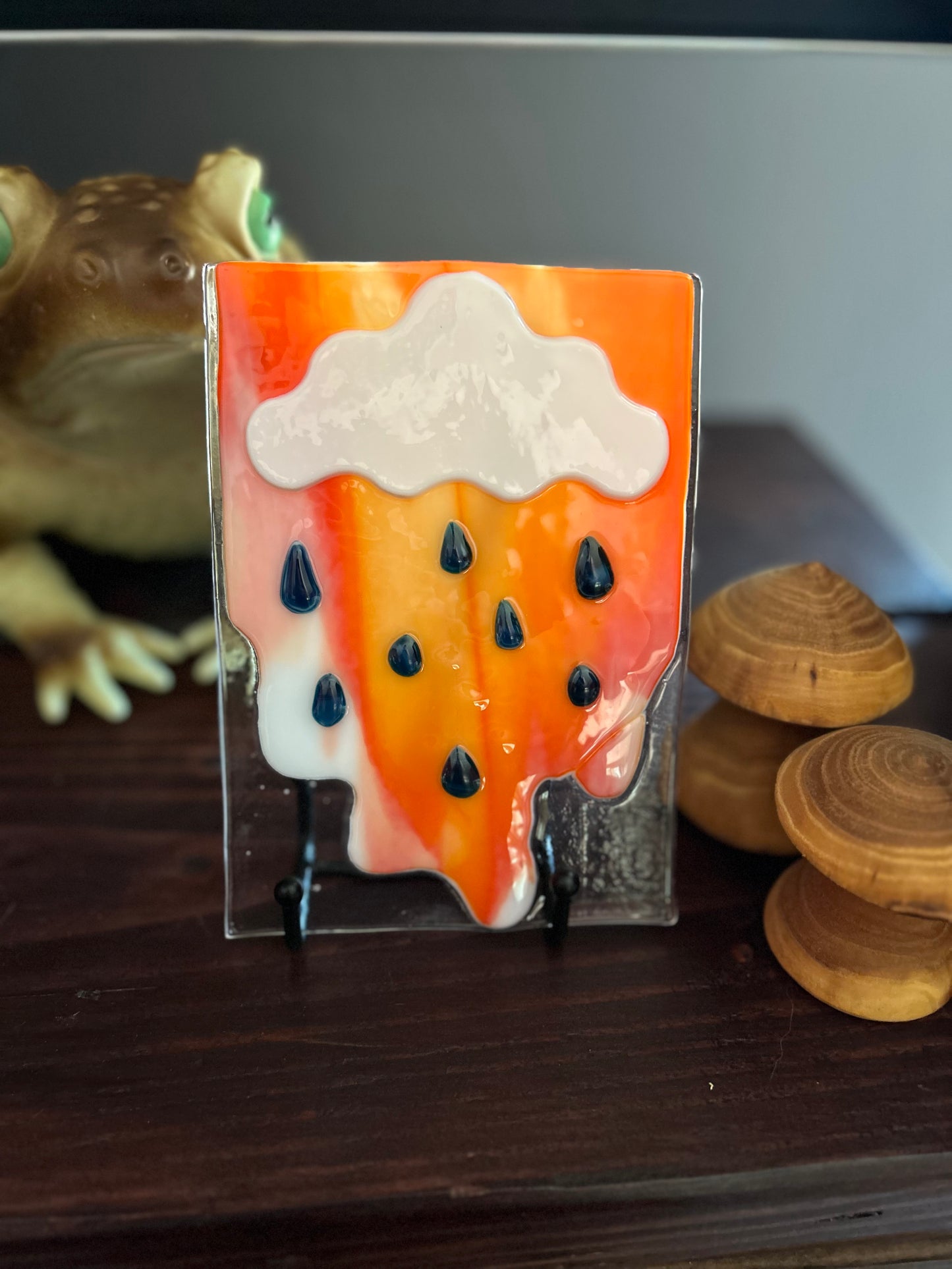 Fused Glass Portrait "Devil's Rain 1"