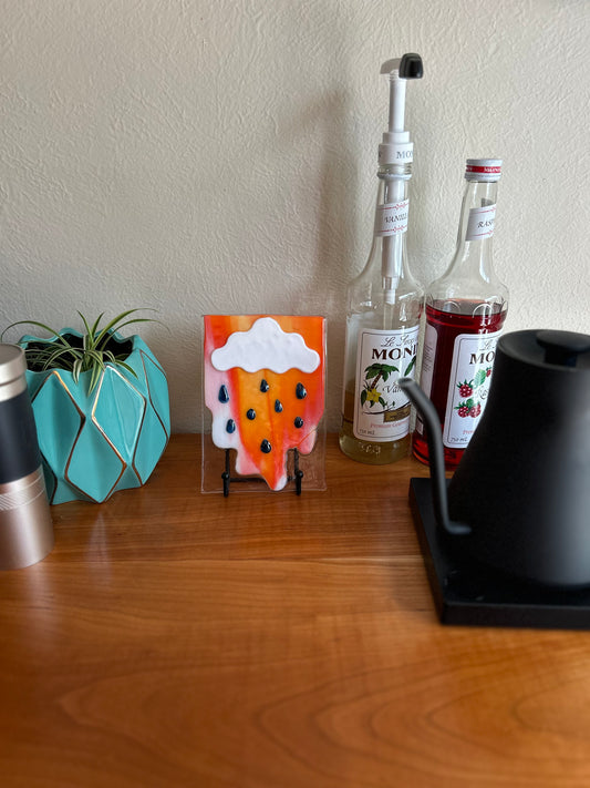 Fused Glass Portrait "Devil's Rain 1"