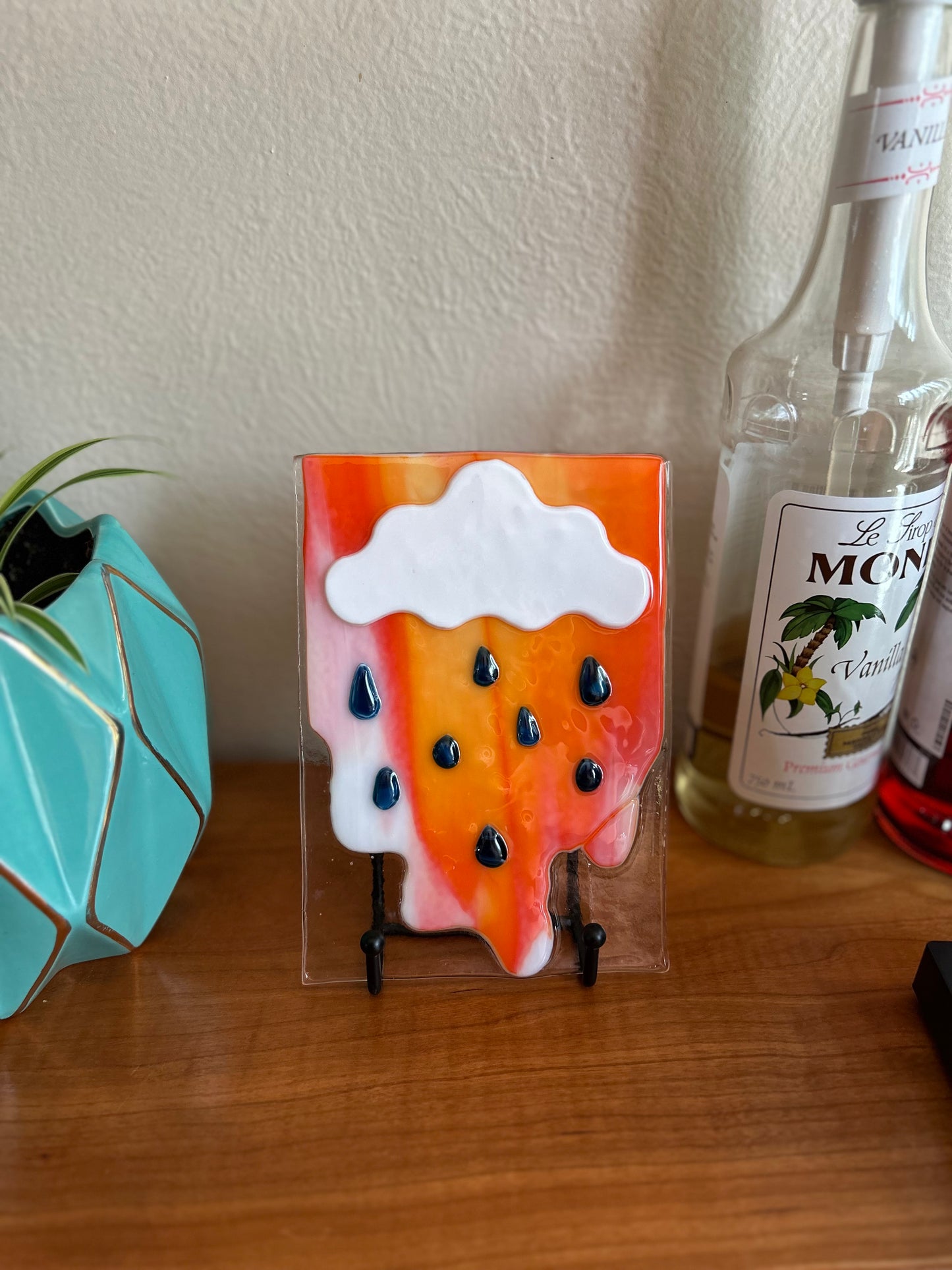 Fused Glass Portrait "Devil's Rain 1"