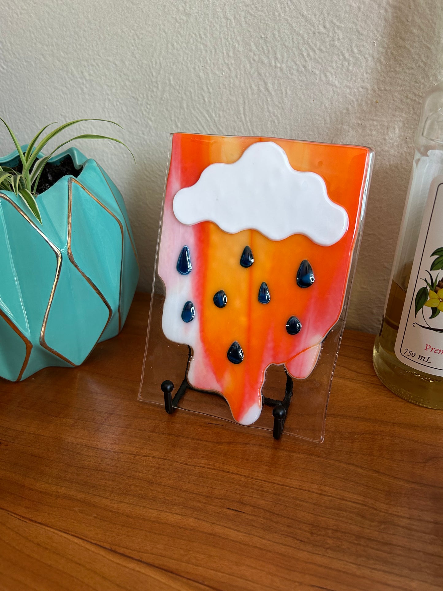 Fused Glass Portrait "Devil's Rain 1"