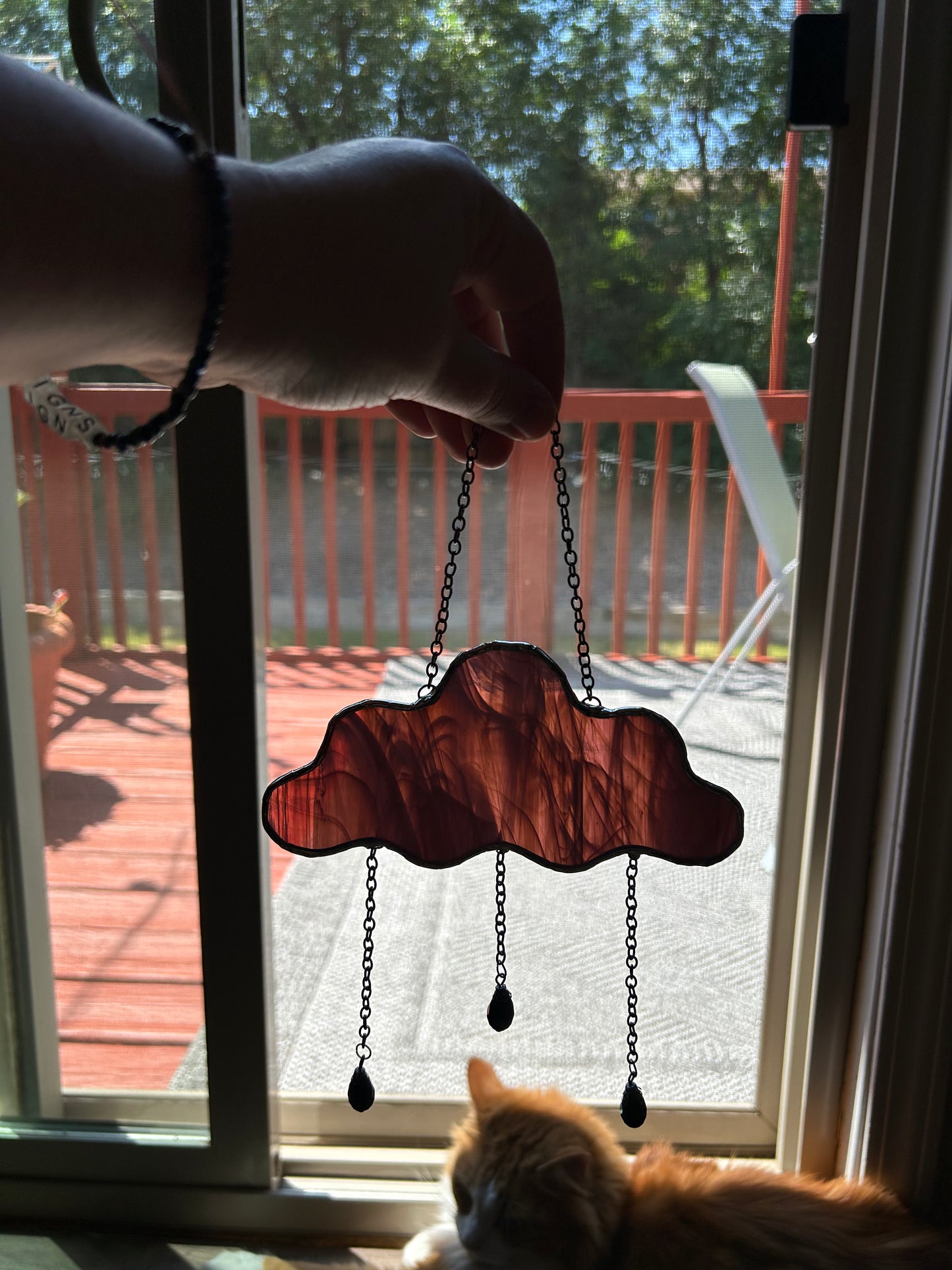 Stained Glass Rain Cloud Dark Purple