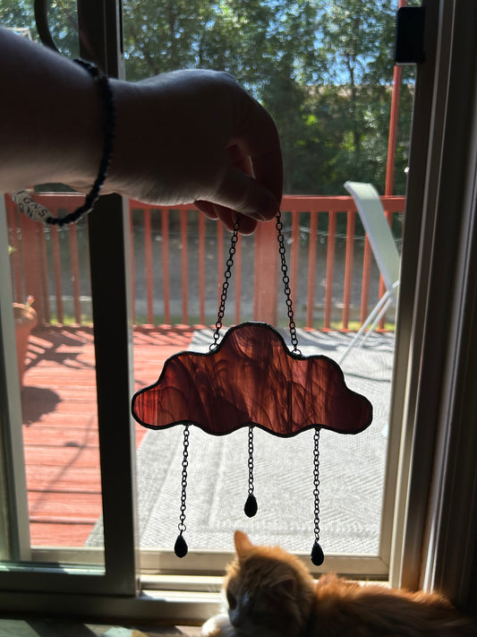 Stained Glass Rain Cloud Dark Purple