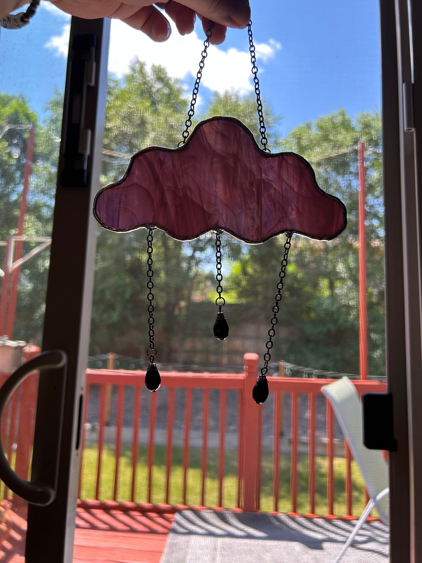 Stained Glass Rain Cloud Dark Purple