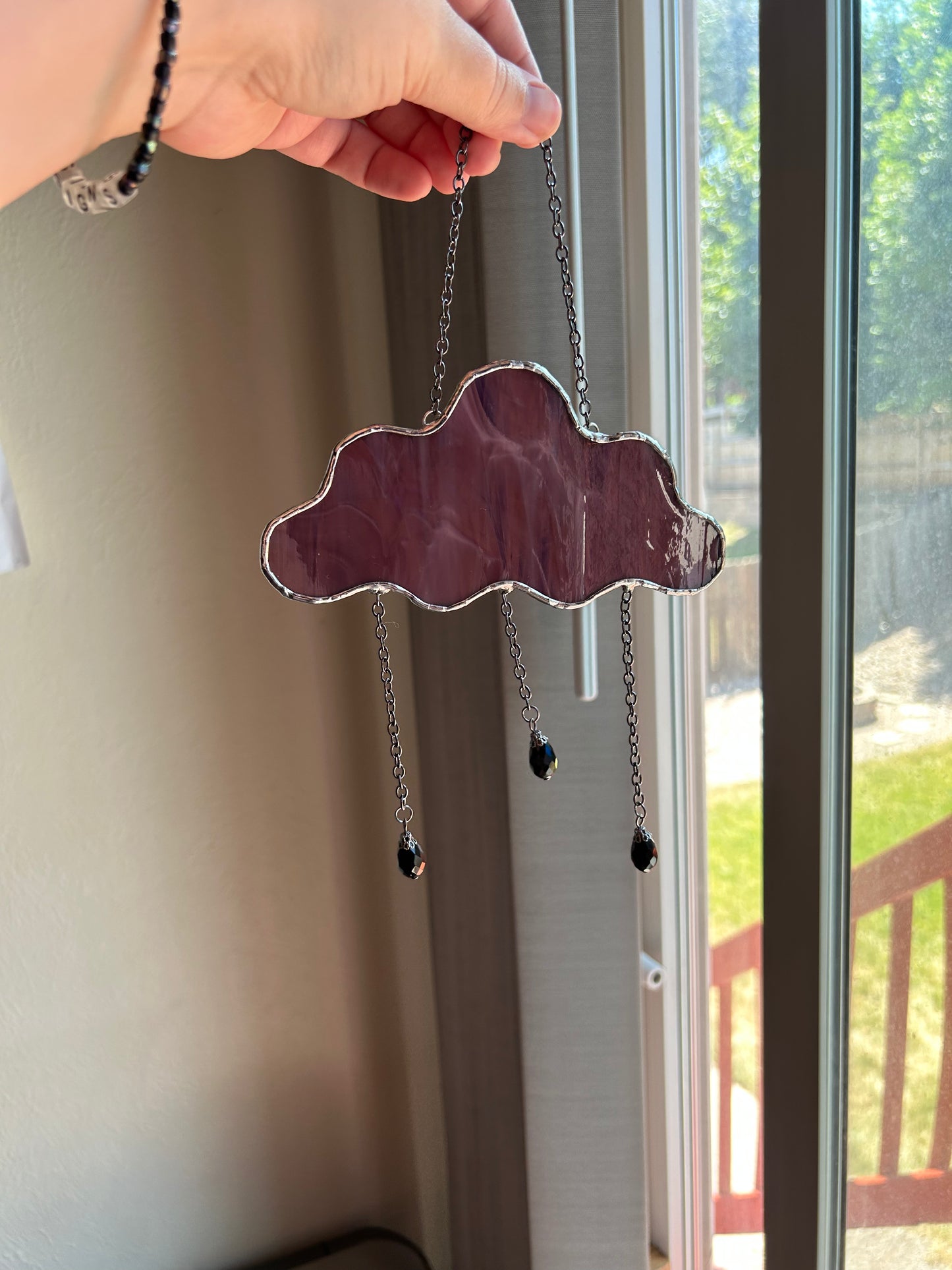 Stained Glass Rain Cloud Dark Purple