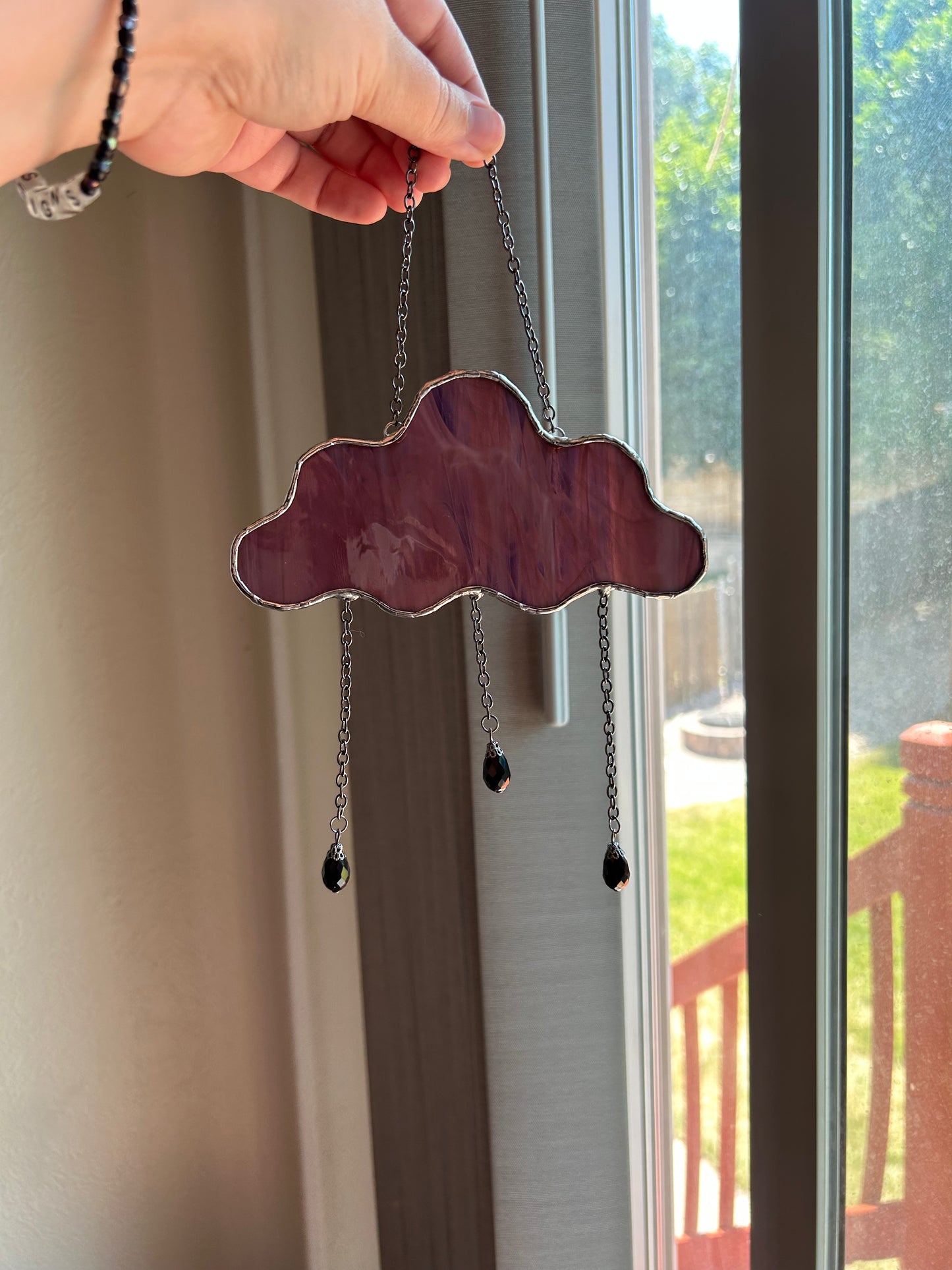Stained Glass Rain Cloud Dark Purple