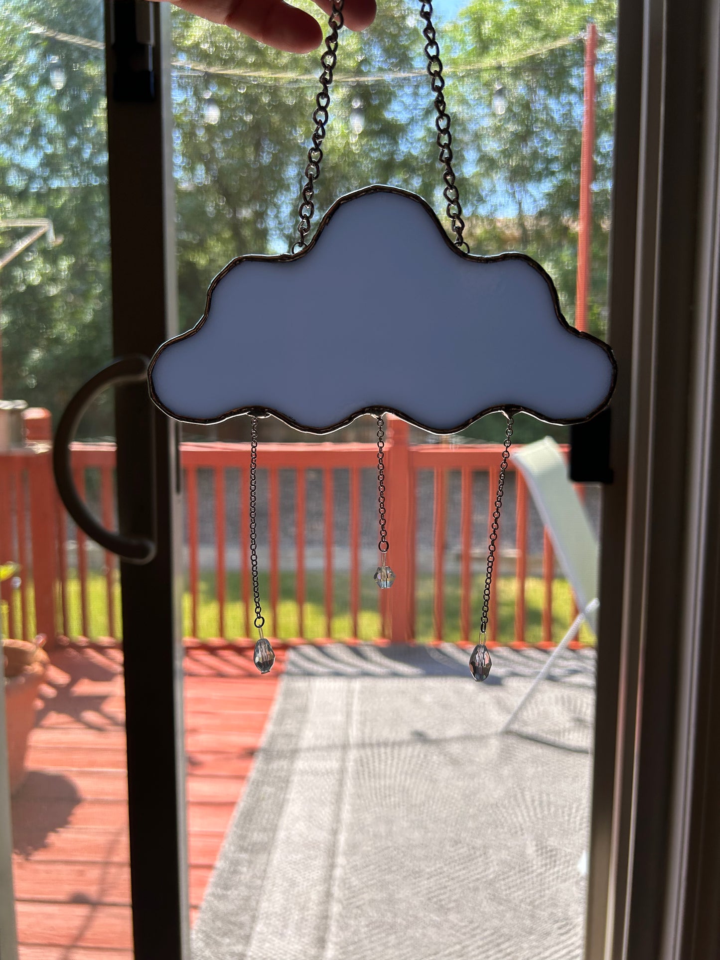 Stained Glass Rain Cloud in Periwinkle