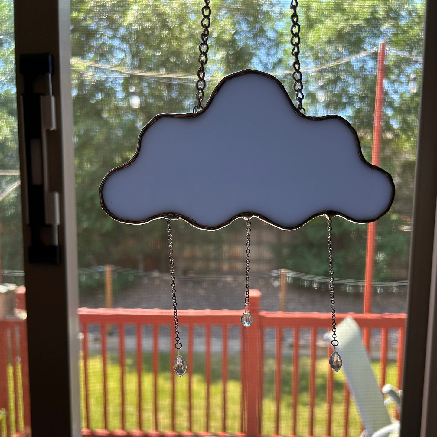 Stained Glass Rain Cloud in Periwinkle