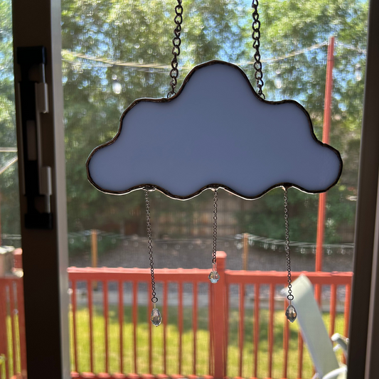 Stained Glass Rain Cloud in Periwinkle