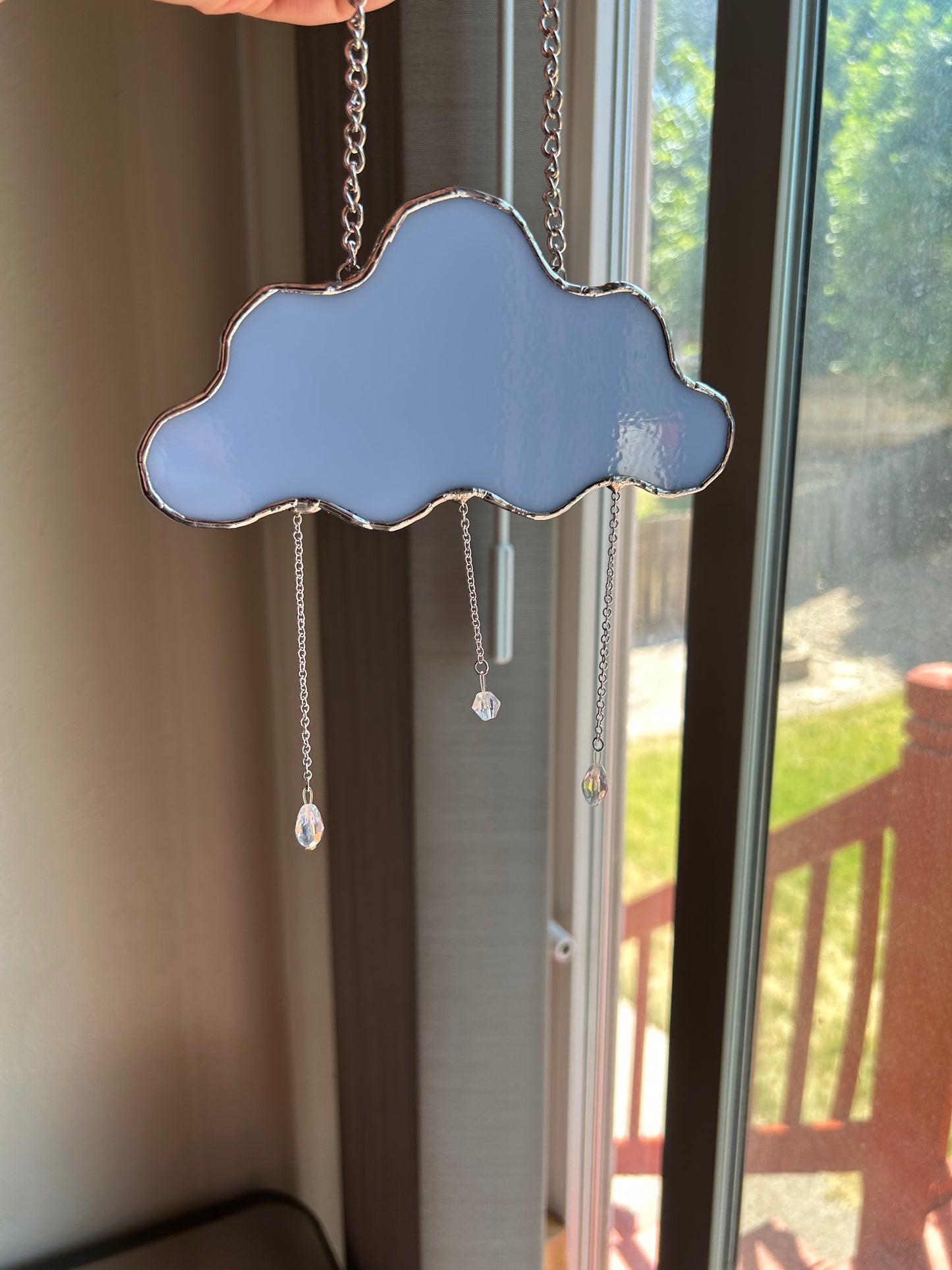 Stained Glass Rain Cloud in Periwinkle