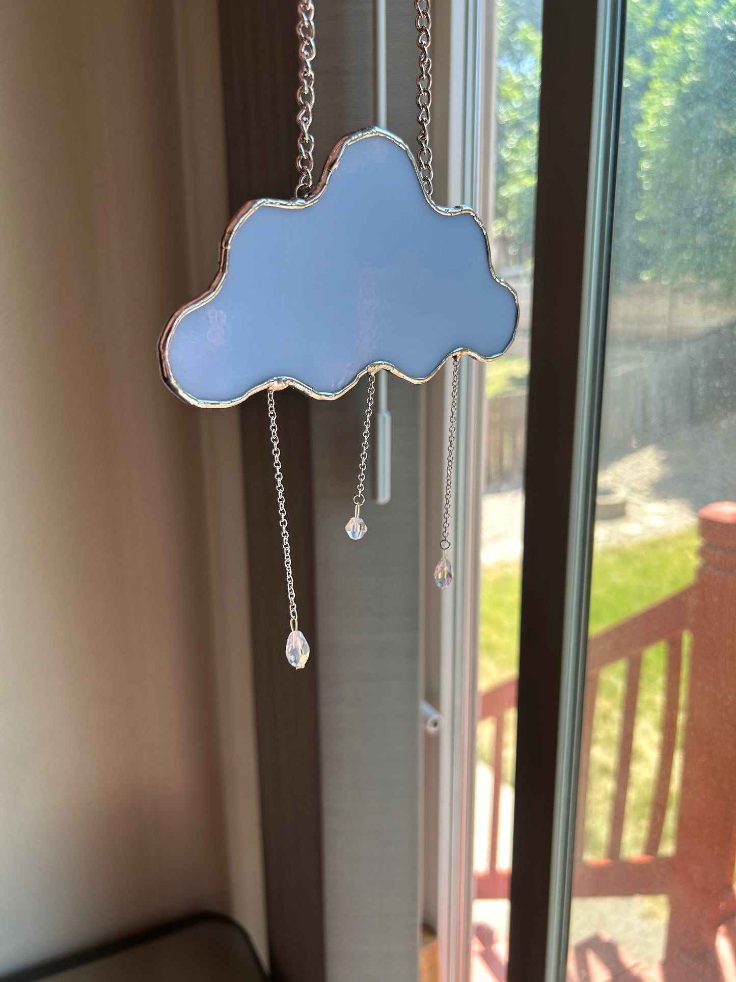 Stained Glass Rain Cloud in Periwinkle