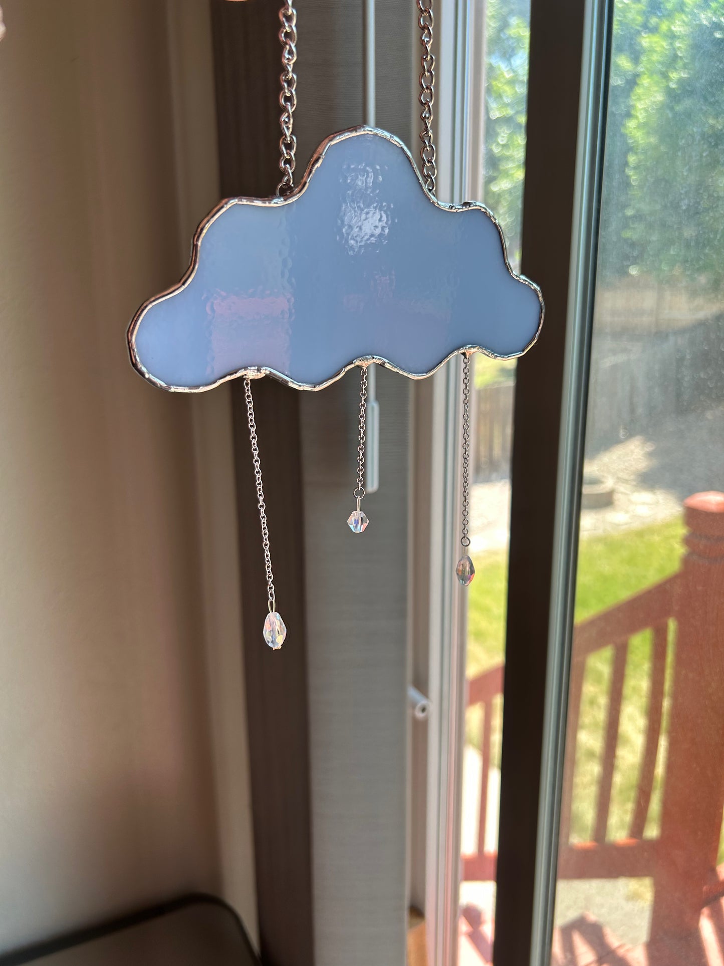 Stained Glass Rain Cloud in Periwinkle